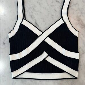 Cider Black and White Striped Tank Top